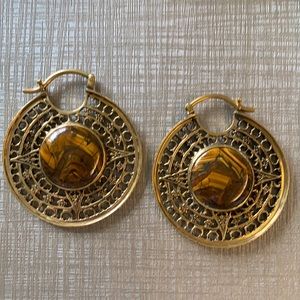 Diablo Organics Earrings w/genuine Tiger’s eye EUC